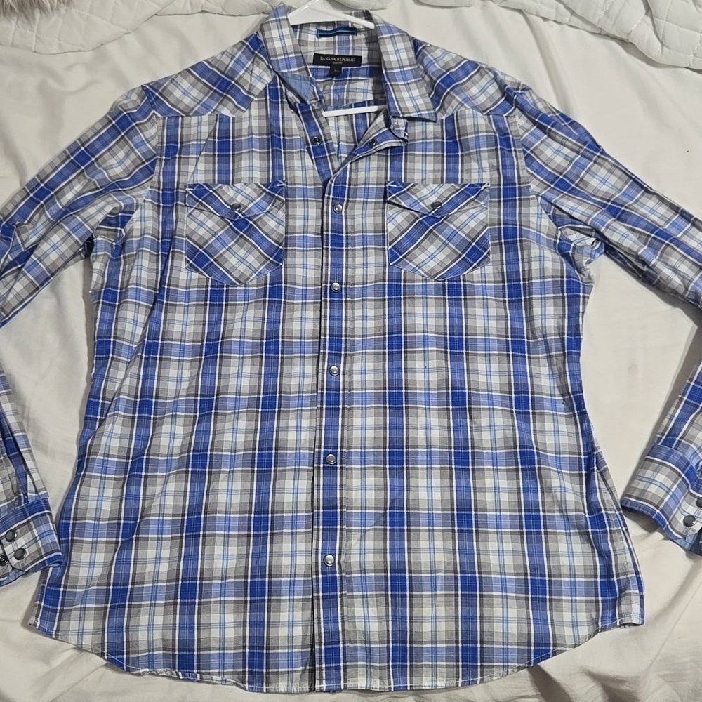 Banana republic checkered long sleeve Sz Large